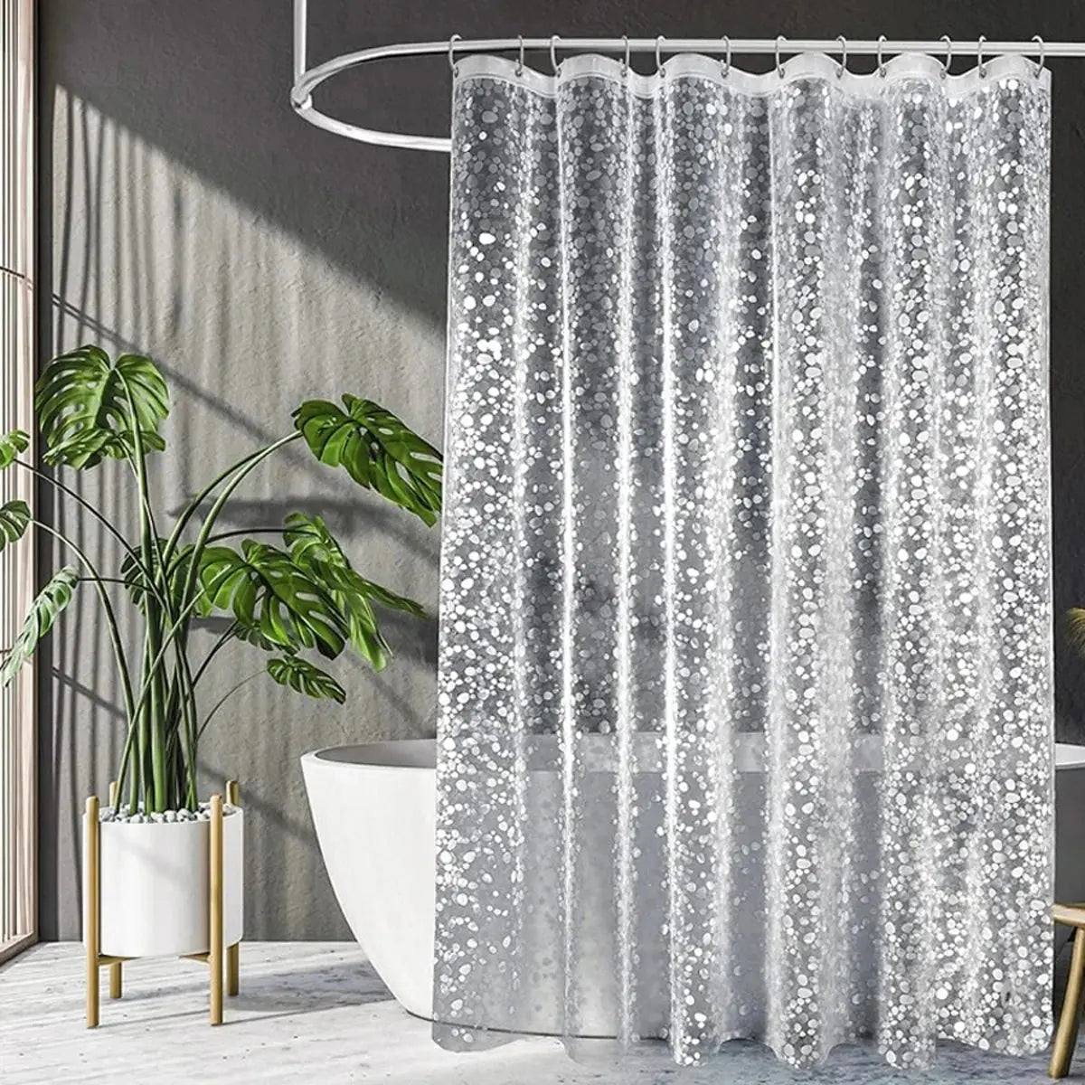 Rideau de douche, Galets Transparents RideauxDeDouche.com