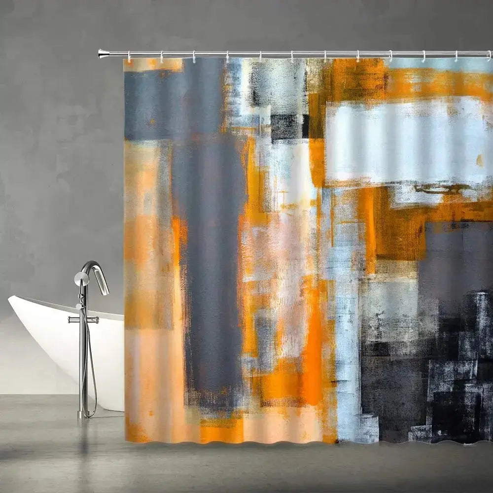 Rideau de douche, Abstrait Orange & Gris RideauxDeDouche.com