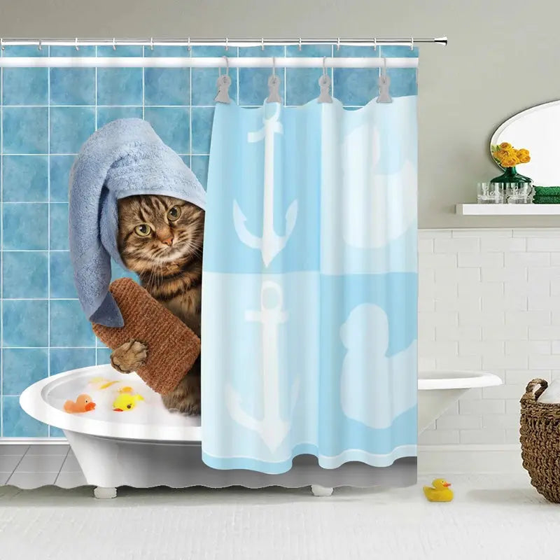 Rideau de douche, Chat Marin RideauxDeDouche.com