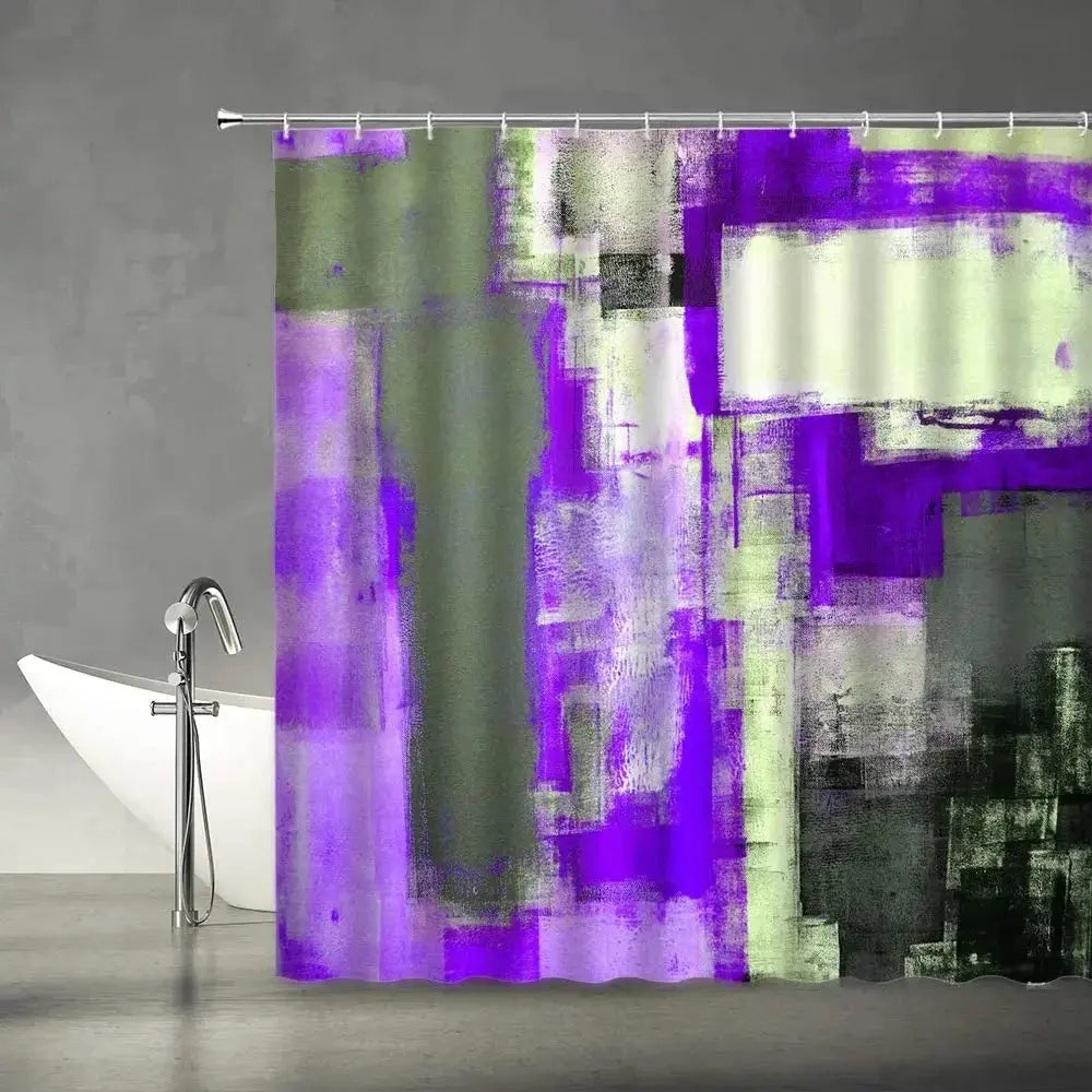 Rideau de douche, Abstrait Violet & Gris RideauxDeDouche.com