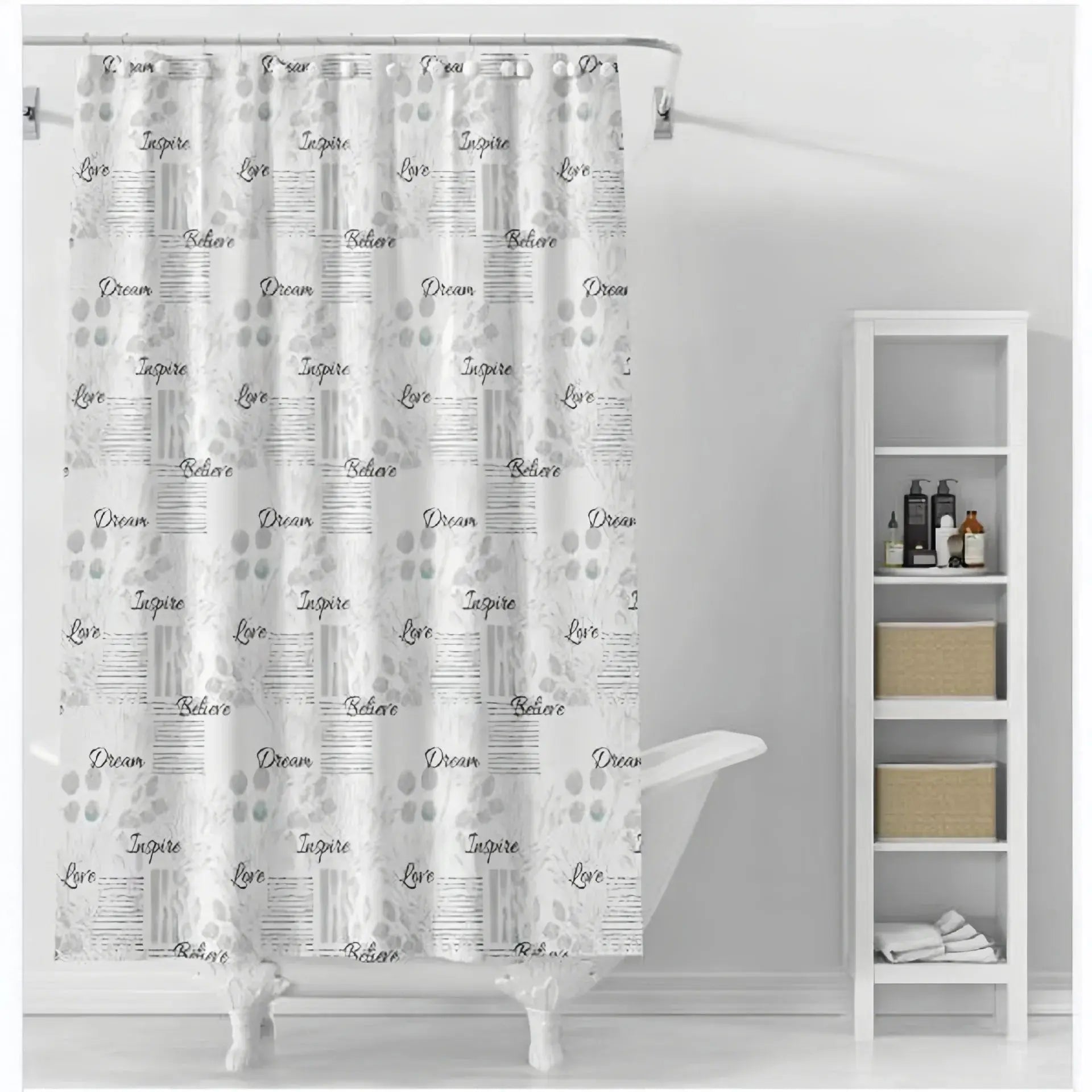 Portable Household Bath Curtain Waterproof And Mildew Proof Bathroom Partition Curtain Hanging Curtain No Need To Drill Holes RideauxDeDouche.com