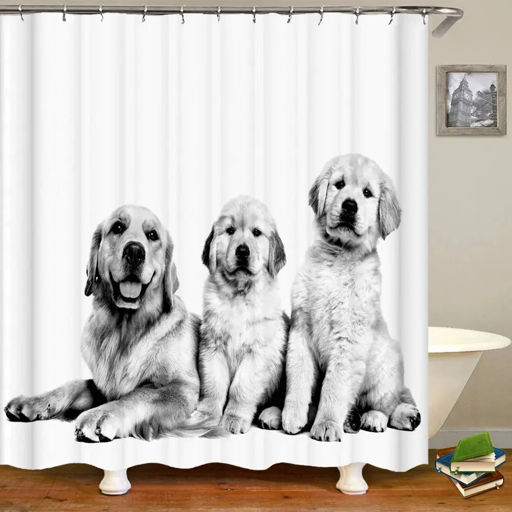 Rideau de douche, Chiots Golden RideauxDeDouche.com