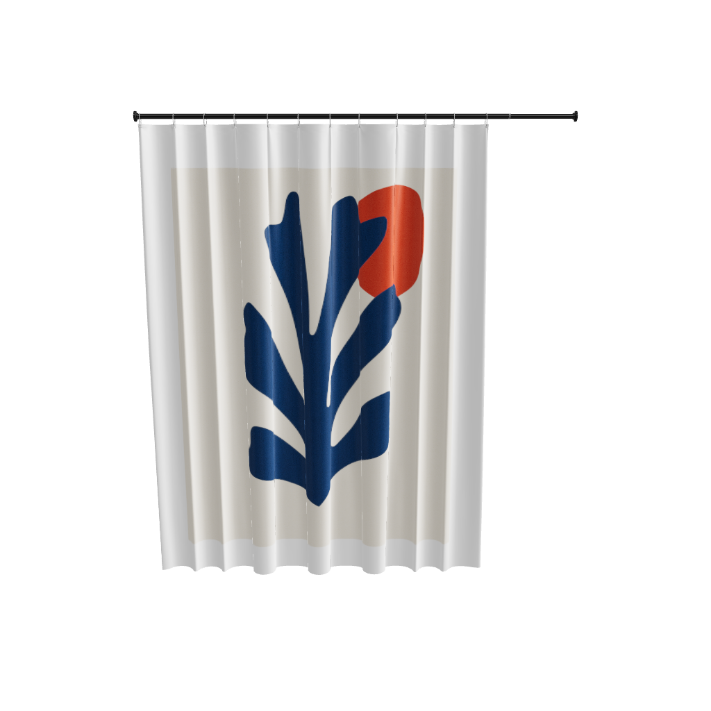 Rideau de douche, Feuille Marine