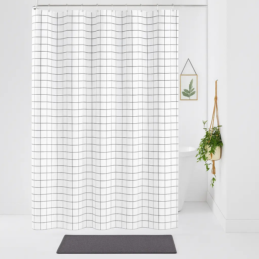 Rideau de douche blanc oslo grid imperméable