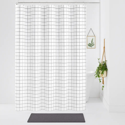 Rideau de douche blanc oslo grid imperméable