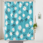 Rideau de douche bleu printanier imperméable