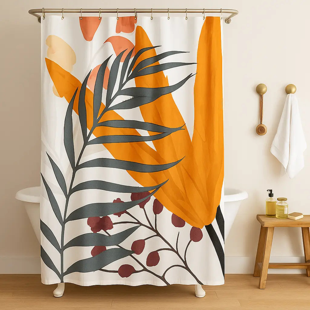 Rideau de douche jungle flamboyante imperméable